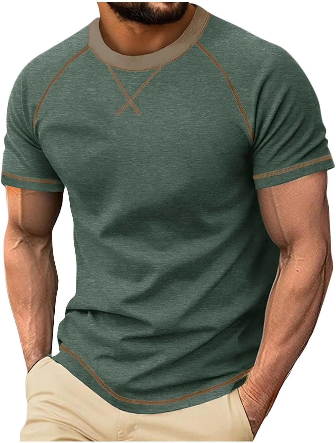 Мужская спортивная футболка с круглым вырезом Quick-Dry, Green
