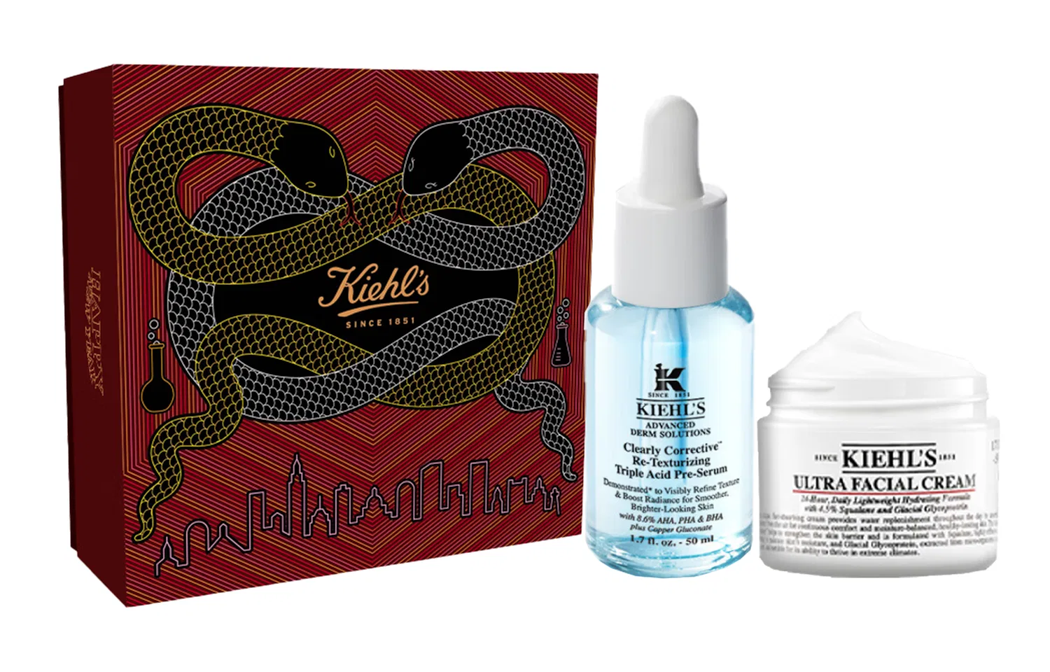Набор для ухода за кожей с сывороткой и кремом Kiehl's, Black