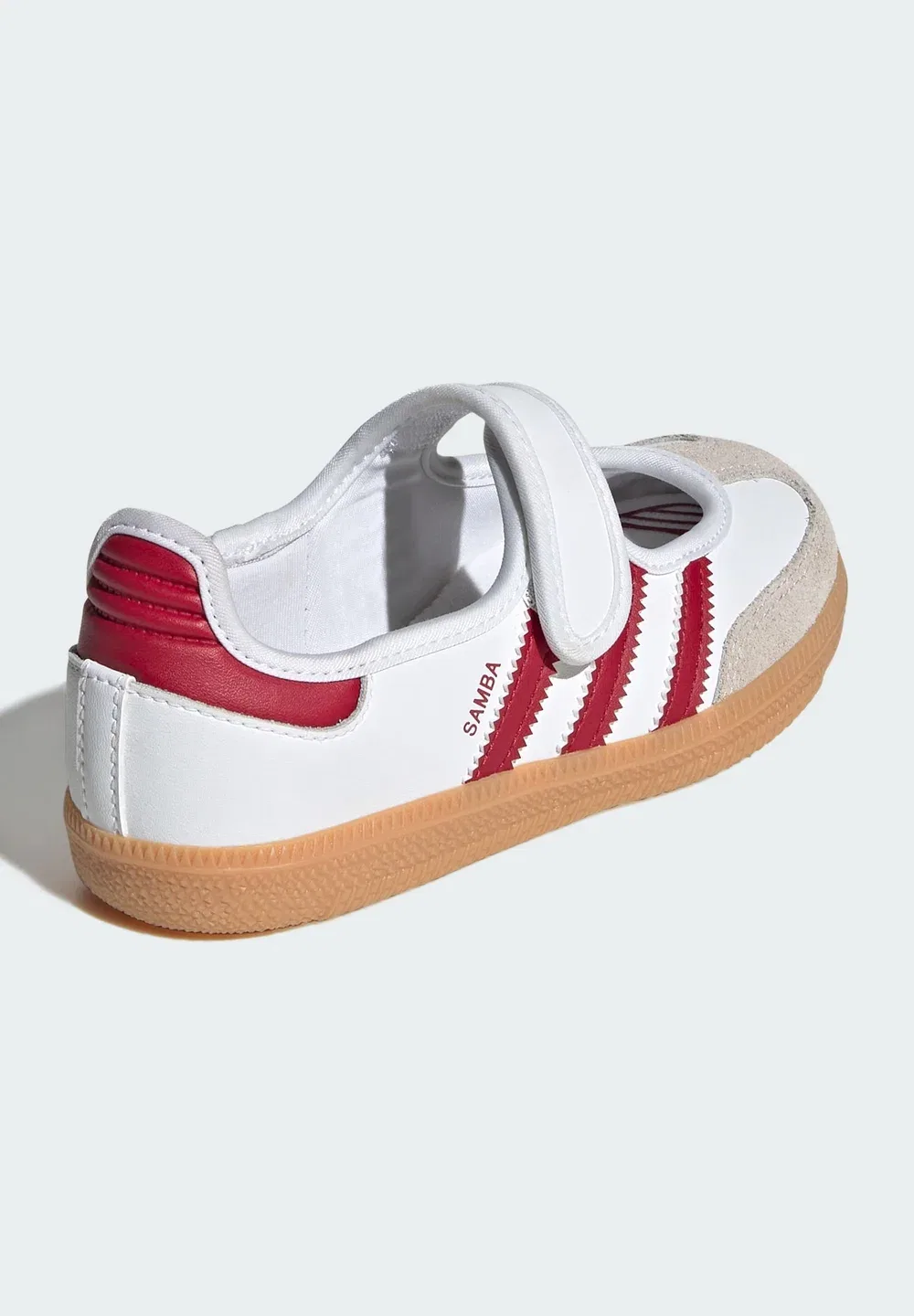 Балетки Samba Jane Ballerina с ремешком на щиколотке Adidas Originals, Cloud White Team Victory Red Gum — фото 4