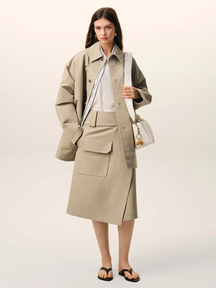 Юбка миди Wrap, Beige Taupe AMI PARIS