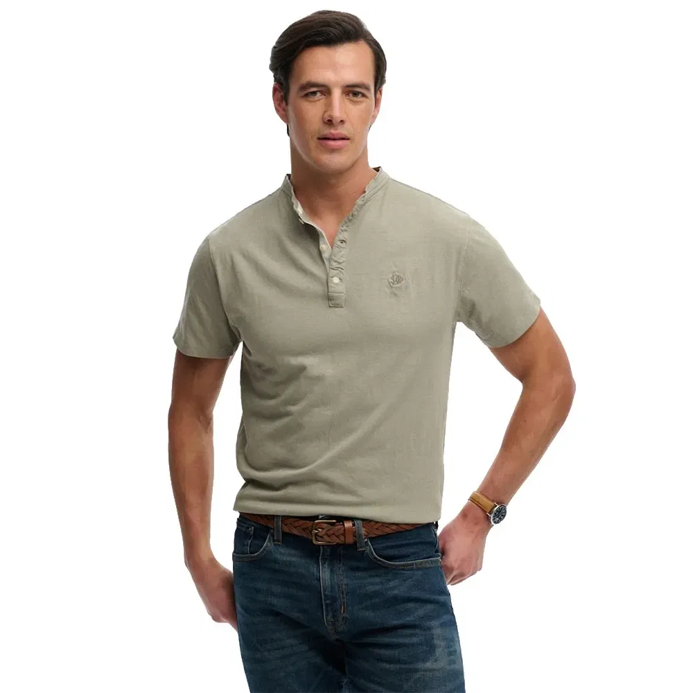 Футболка с коротким рукавом Classic Cotton Lin Grandad Superdry, бежевый
