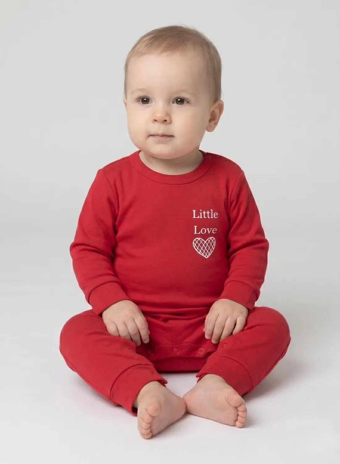 Боди-комбинезон с длинным рукавом Babyqlo, красный — фото 4