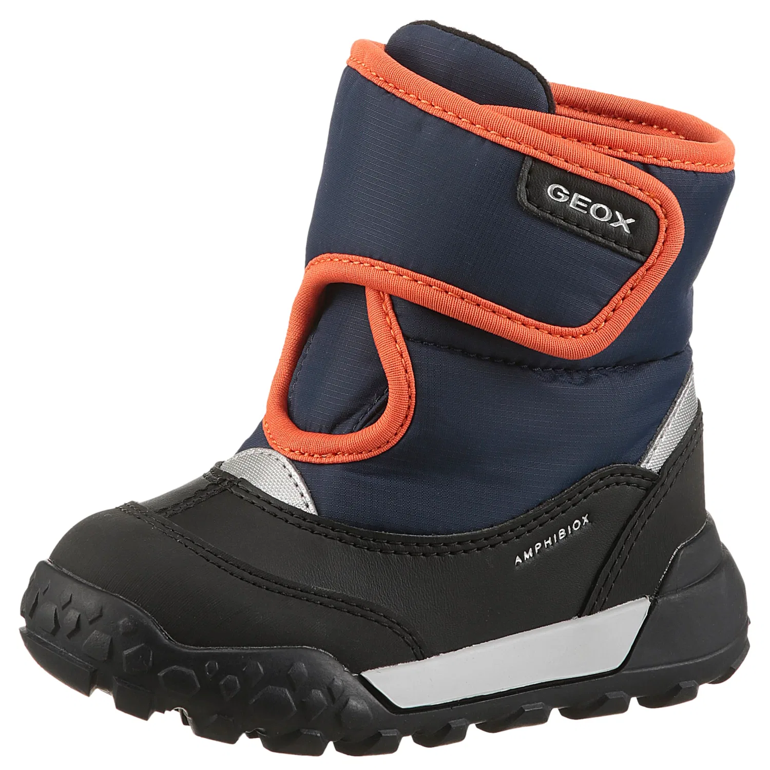 Детские утепленные дутики с Warmfutter Geox, Navy/Orange
