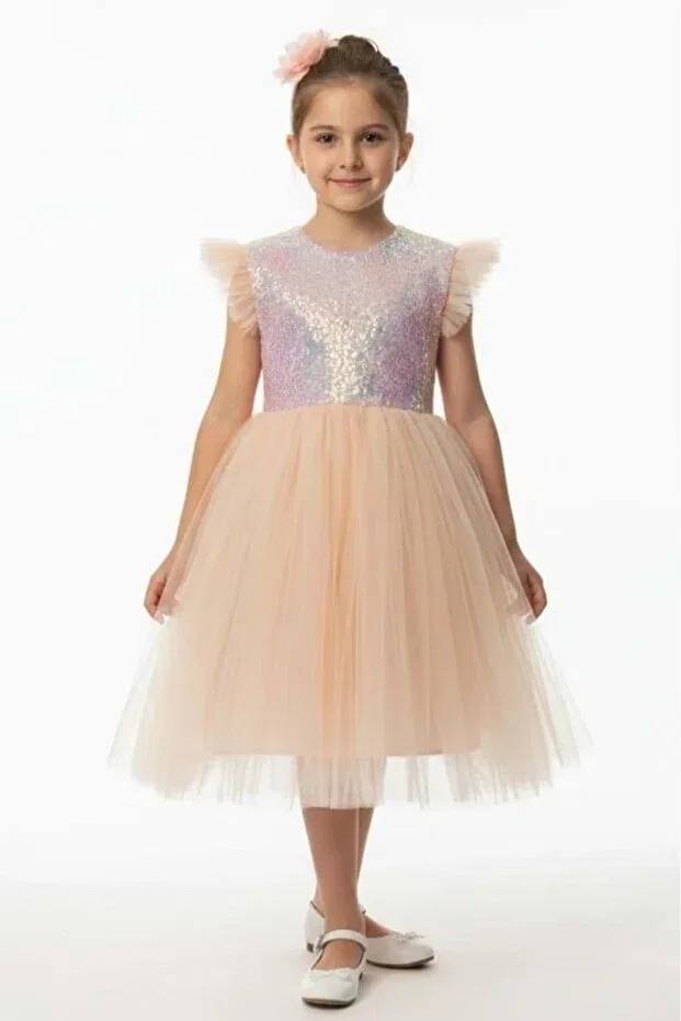 Детское платье для девочек из фатина Mnk Baby&Kids, Dark Salmon