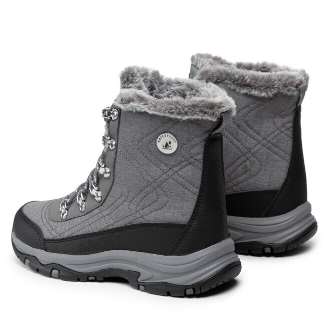 Ботинки женские Skechers Cold Blues на шнуровке с мехом, серый — фото 3