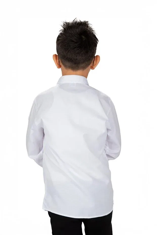 Детская рубашка с длинным рукавом Trend Baby Kids, 13-16 Years White — фото 3