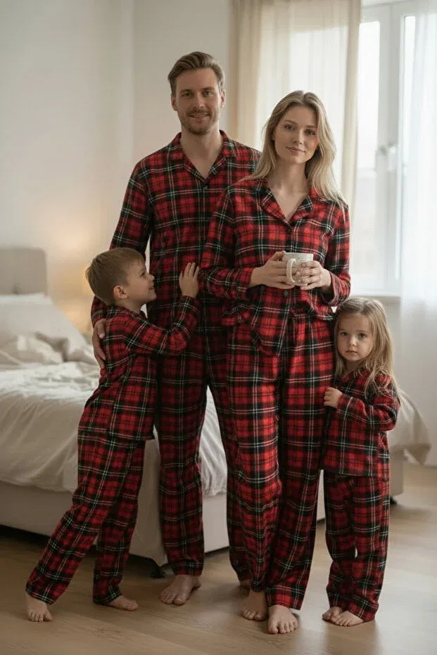 Детский комплект пижам с принтом Family Matching Plaid Lisbon Fabric Pajama Set Arn Homewear, Multicolor