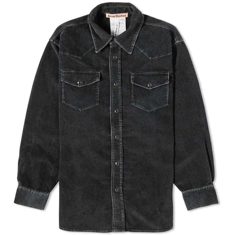 

Рубашка Acne Studios Karty Corduroy Overshirt, черный
