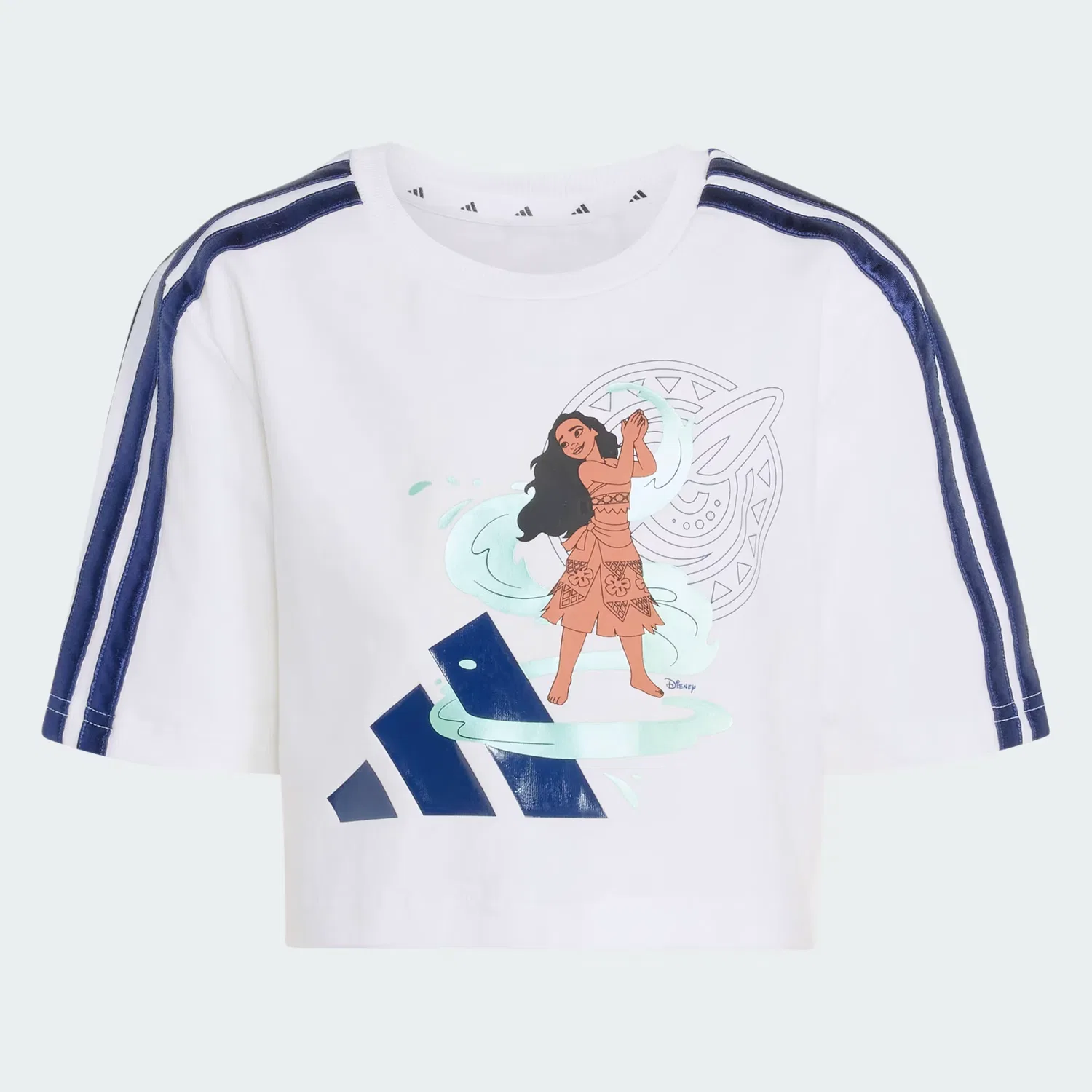 Детская футболка свободного кроя Disney Tee Adidas Sportswear, белый/темно-синий/лимонный — фото 4