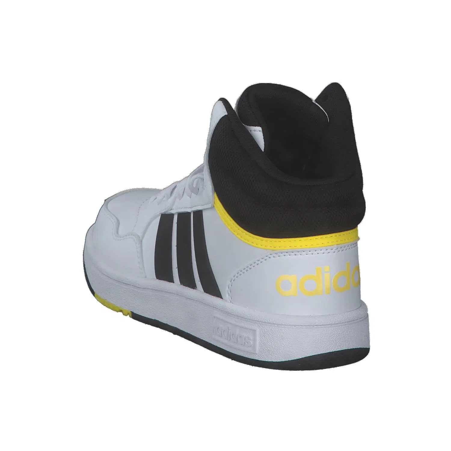 Детские кроссовки для мальчиков и девочек с поддержкой Hoops Mid 3.0k Adidas, Ftwr White Core Black Beam Yellow — фото 4