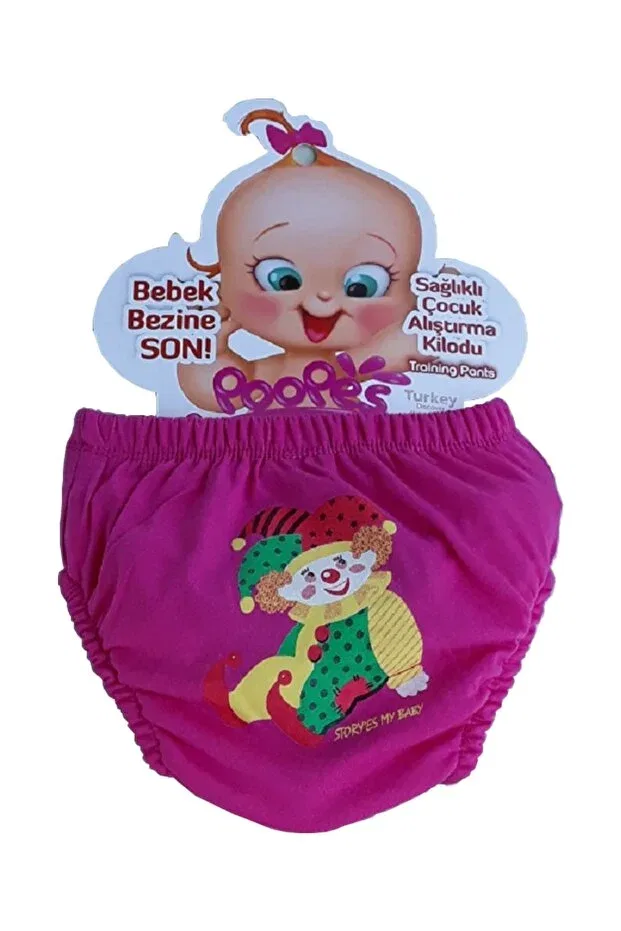 Детские трусики для девочек с принтом Poope'S, Fuchsia Yellow Pink — фото 4