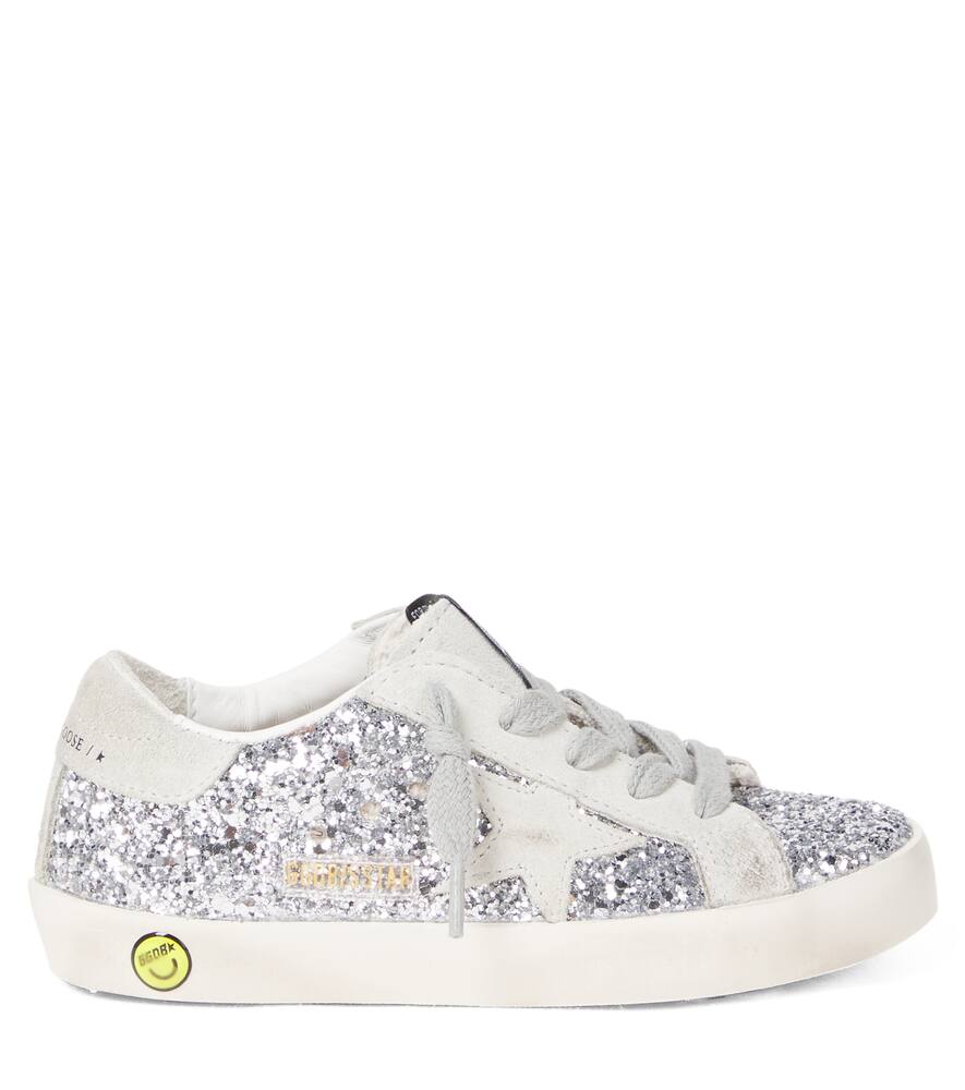 Кроссовки Super Star с блестками и отделкой из замши Golden Goose Kids, Silver/Ice — фото 3