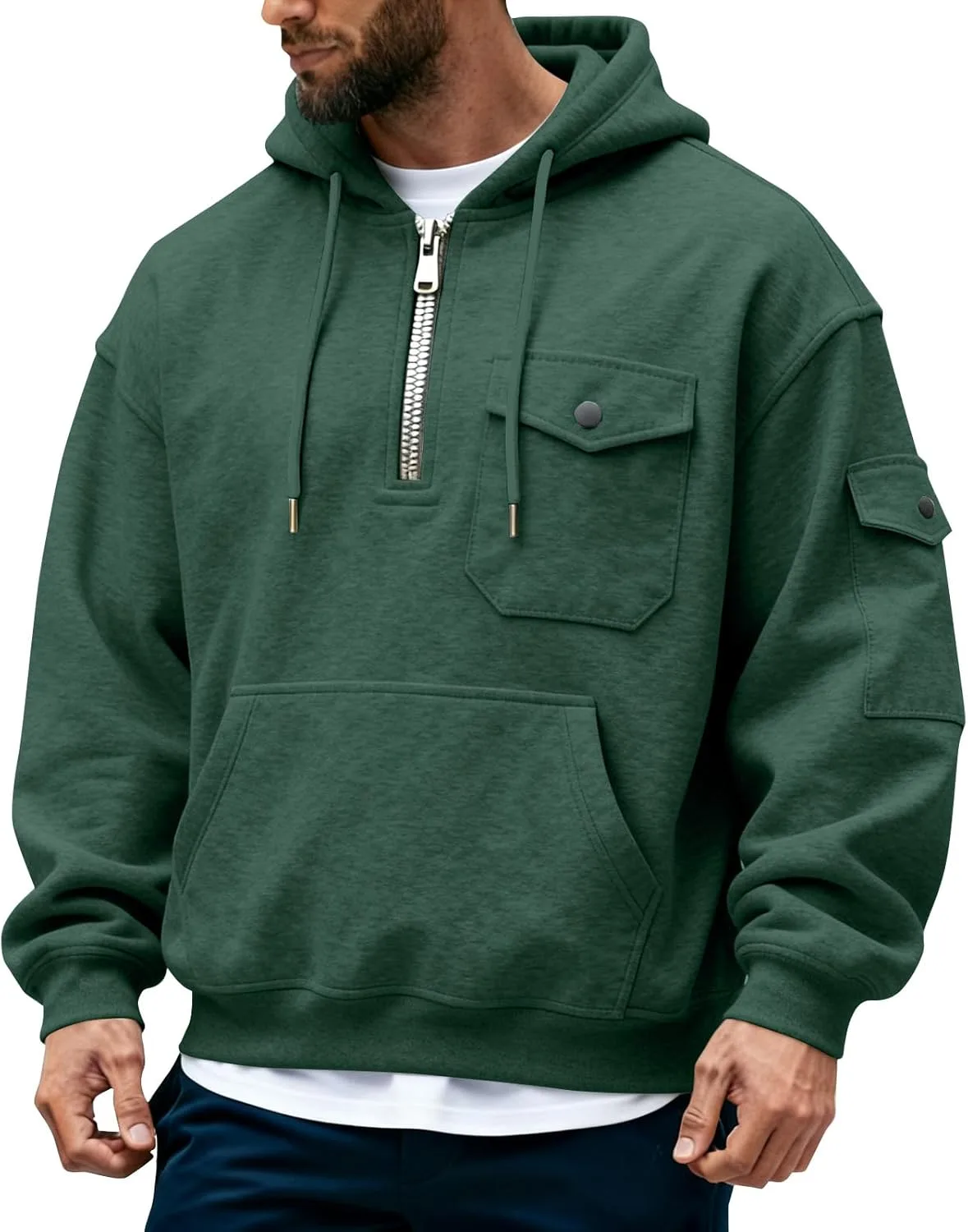 

Мужская флисовая толстовка с капюшоном и карманами hayudier