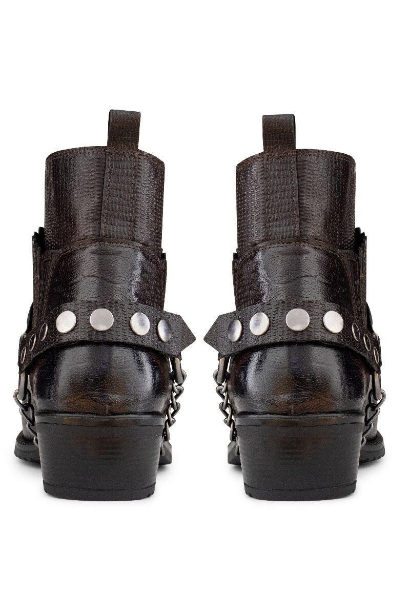 Мужские коричневые кожаные ботинки Winklepicker в стиле вестерн-готики Infinity Leather, коричневый — фото 4