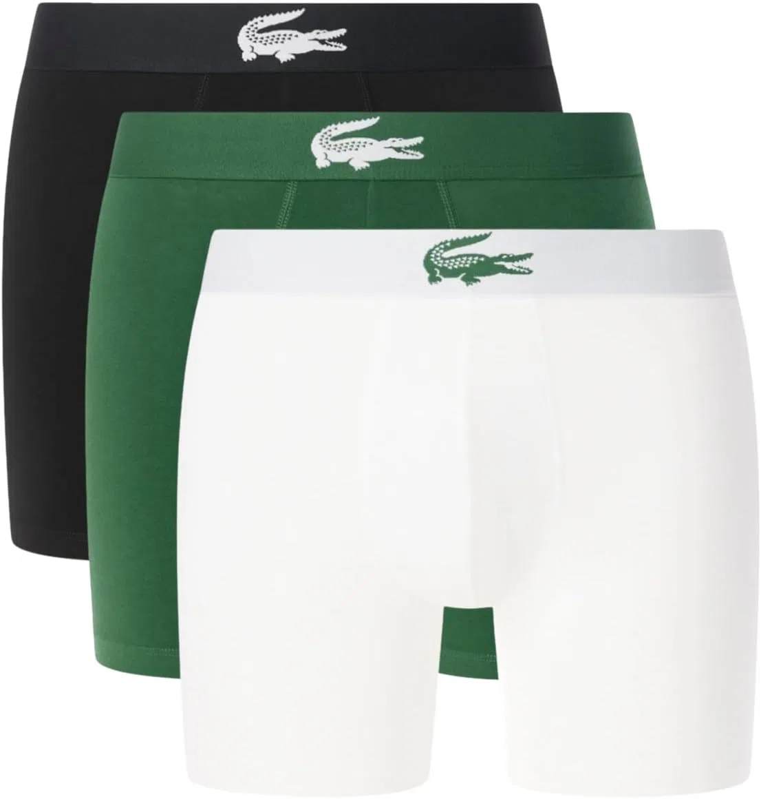 Боксеры стрейч Lacoste, белый/зеленый/черный