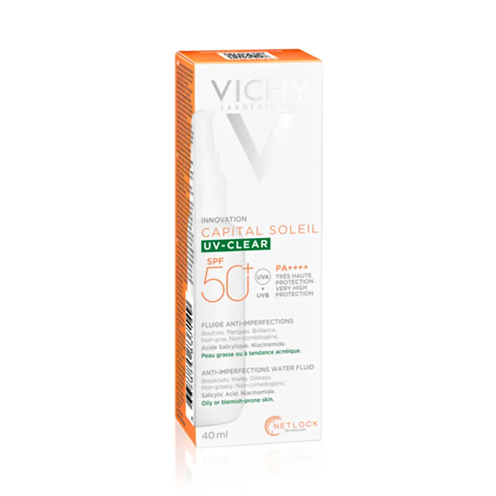 Солнцезащитный крем Capital Soleil Uv Clear Fluide Anti-Imperfections Spf50+ Vichy Laboratoires, 40 мл — фото 2