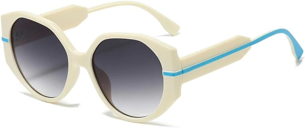 

Модные солнцезащитные очки Polygon для женщин, ретро, ​​с градиентным переходом цвета, защита от УФ-излучения UV400; для мужчин – трендовые круглые очки TVTBBVV, Beige Gray Gradient