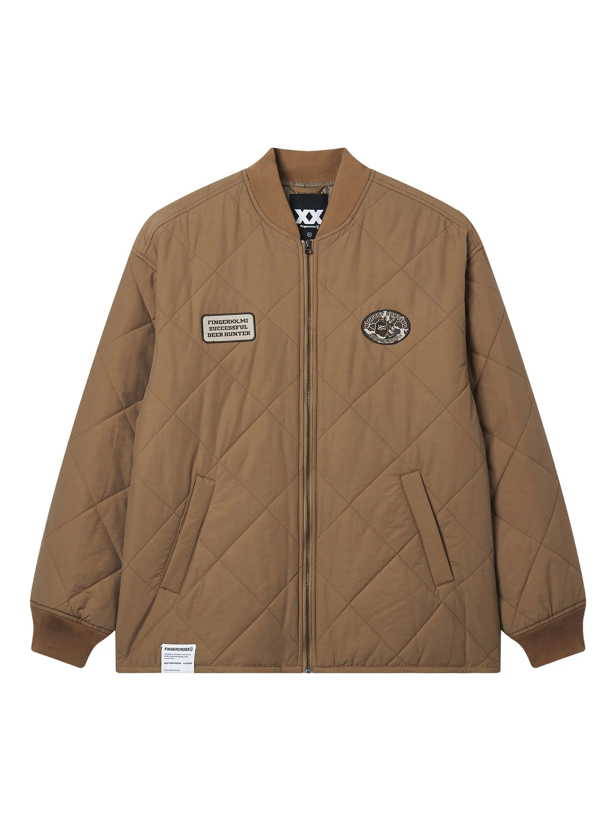 

Стеганый бомбер Fingercroxx, коричневый
