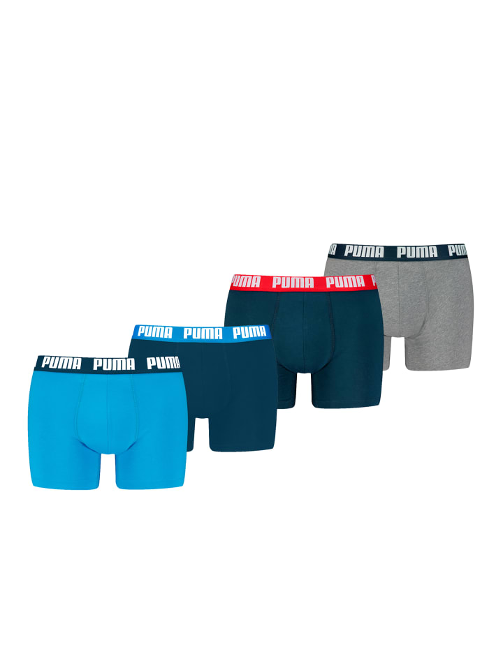 

Боксерские шорты PUMA MEN EVERYDAY BASIC BOXERS 2P в темно-синем цвете со светло-серым оттенком
