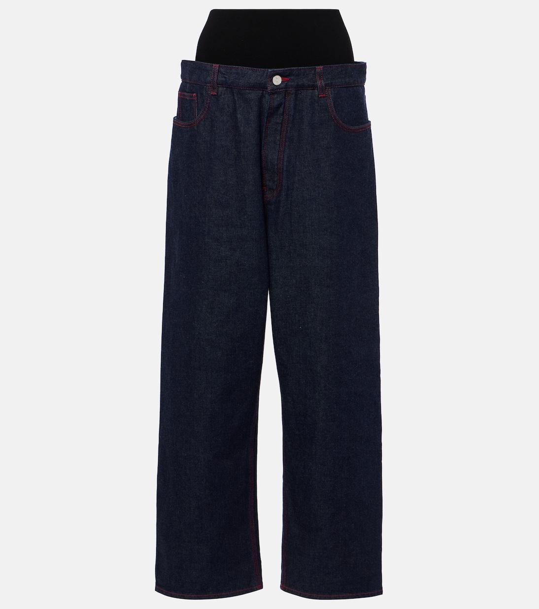 

Джинсы с низкой посадкой и широкими штанинами Alaïa, Bleu Denim