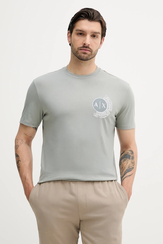 

Хлопковая футболка Armani Exchange, серый