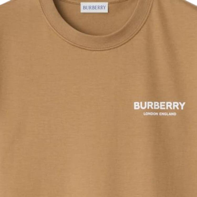 Футболка Burberry, женская, бежевый, стиль главной улицы — фото 3