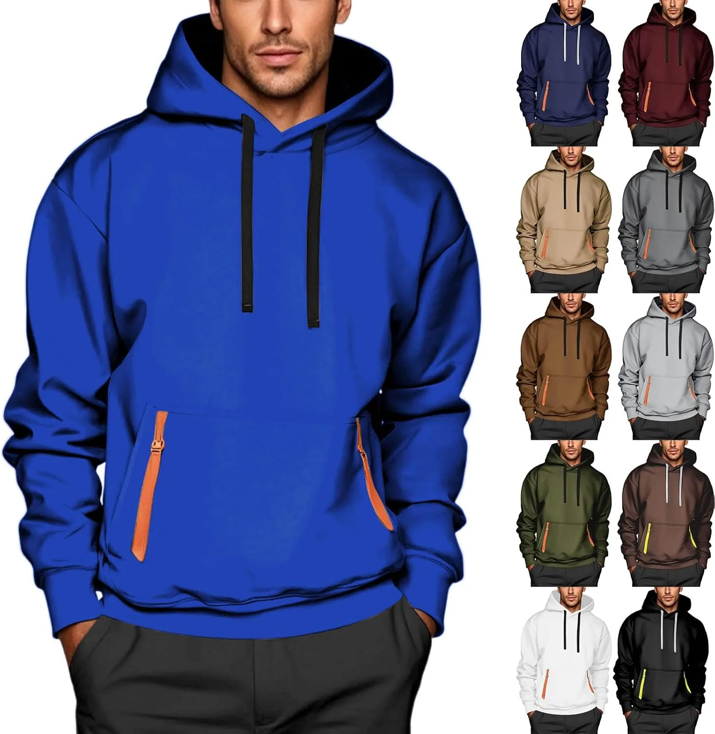 

Толстовка с капюшоном для мужчин Casual Loose Fit с карманом