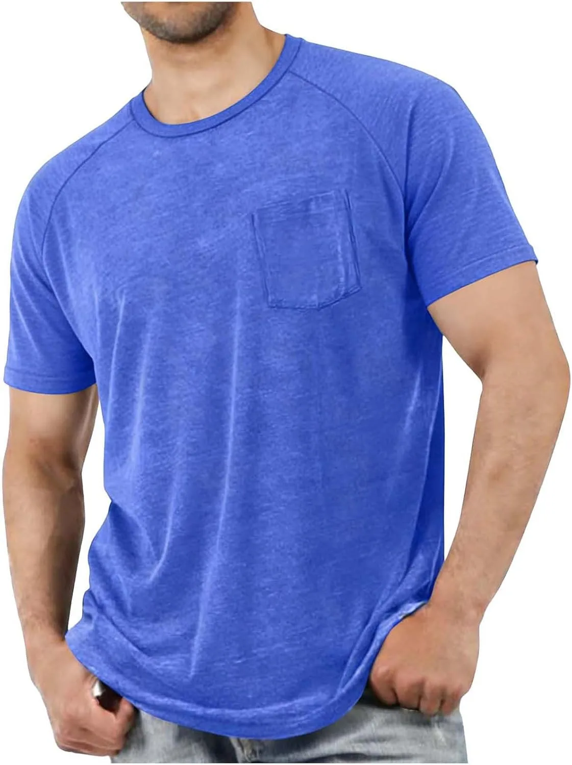 

Футболка с карманом для мужчин, Loose Fit, короткий рукав, Comfort Breathable