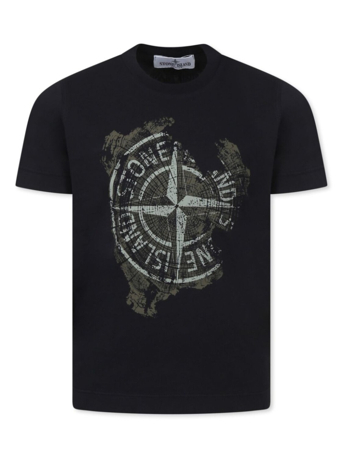 

Футболка с логотипом Stone Island Junior, черный