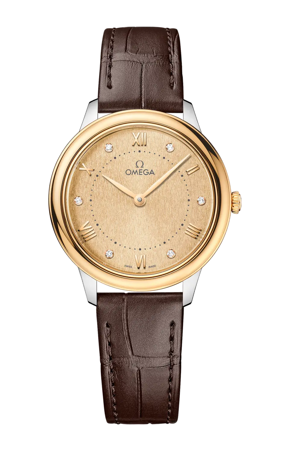 

Часы Omega De ville prestige quartz с желтым золотом 30 мм