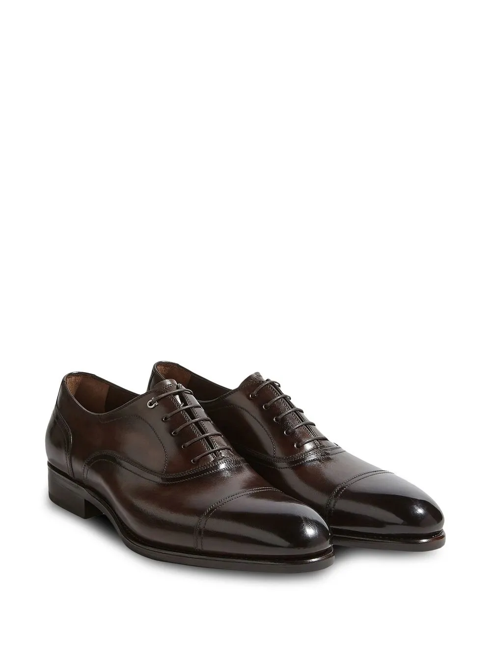 Оксфорды с декором Gancini Ferragamo, коричневый — фото 2