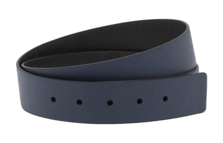 

PRADA Мужской ремень из сафьяновой кожи, Dark violet-blue/black