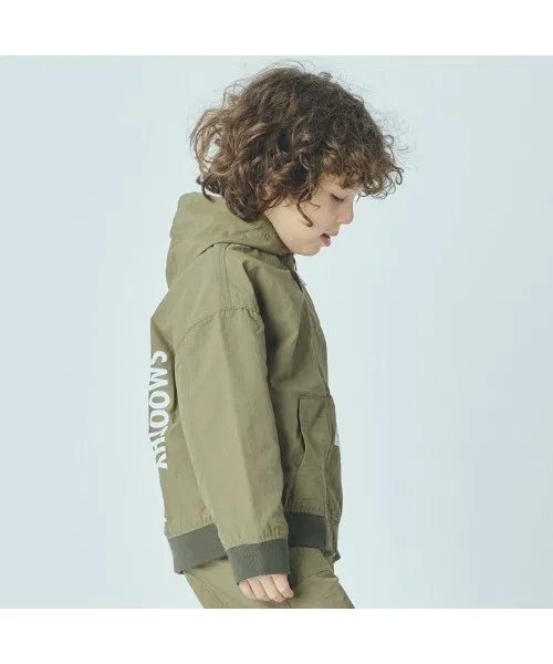 Куртка-парка детская Smoothy Nylon Zip parka из нейлона, хаки — фото 3