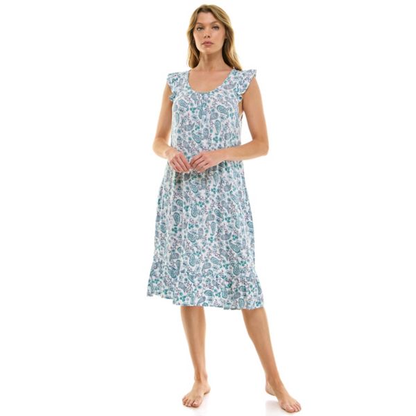 

Миниатюрная ночная рубашка-майка Croft & Barrow, цвет light blue peri paisle