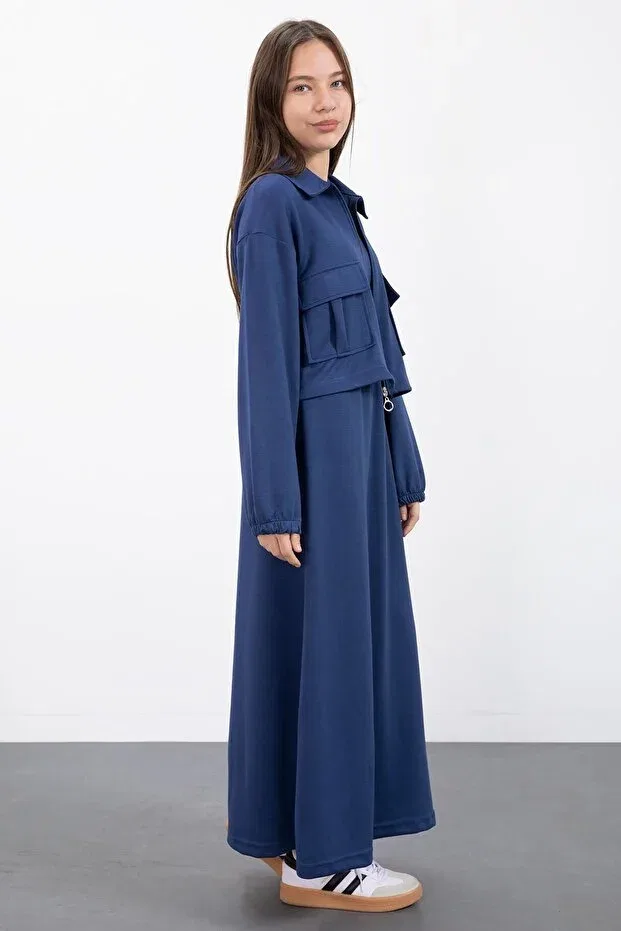 Детское платье для девочек без рукавов Cansın Mini, Navy Blue — фото 4