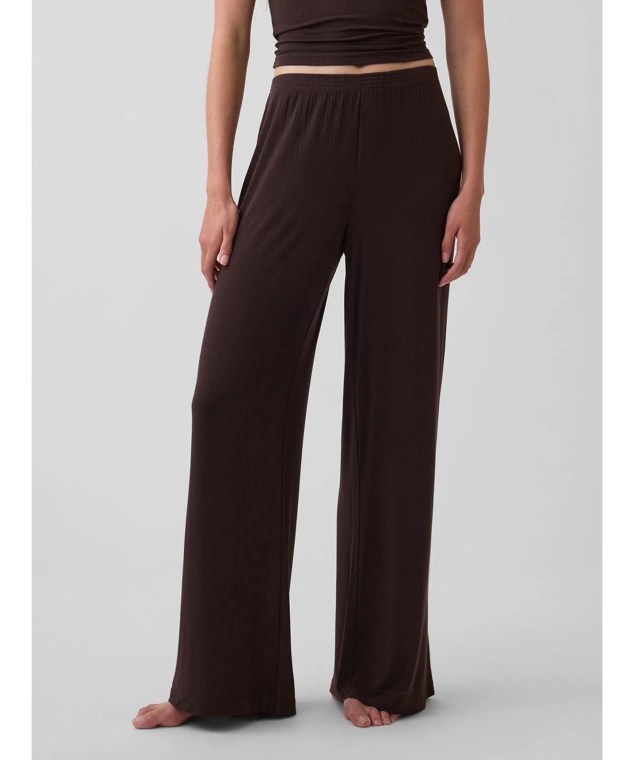 Женские пижамные брюки из модала с мягким rib-узором GAP, Brown