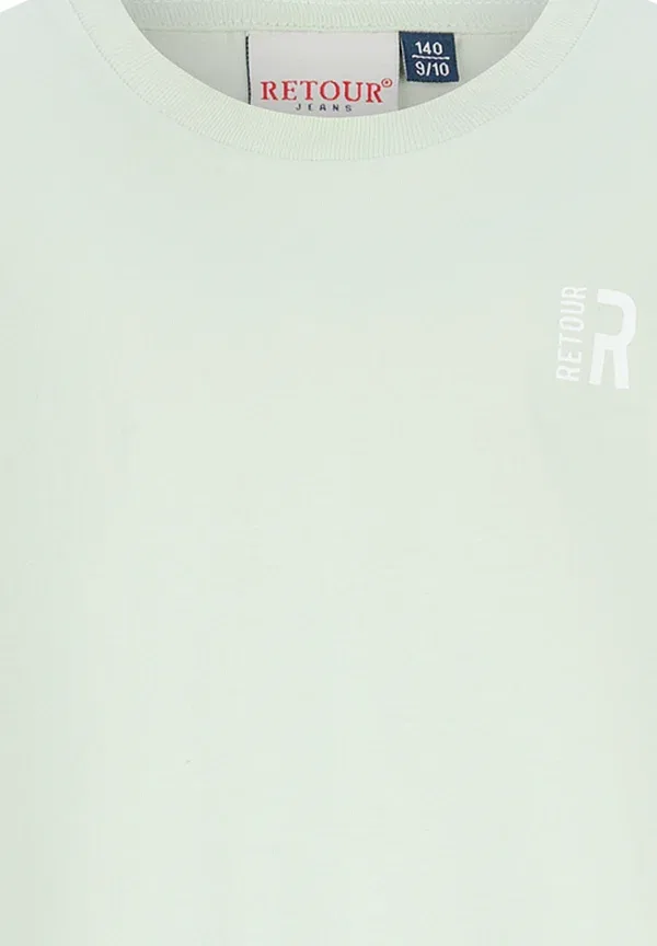 Футболка хлопковая basic t-shirt Retour Jeans, Soft Mint — фото 3