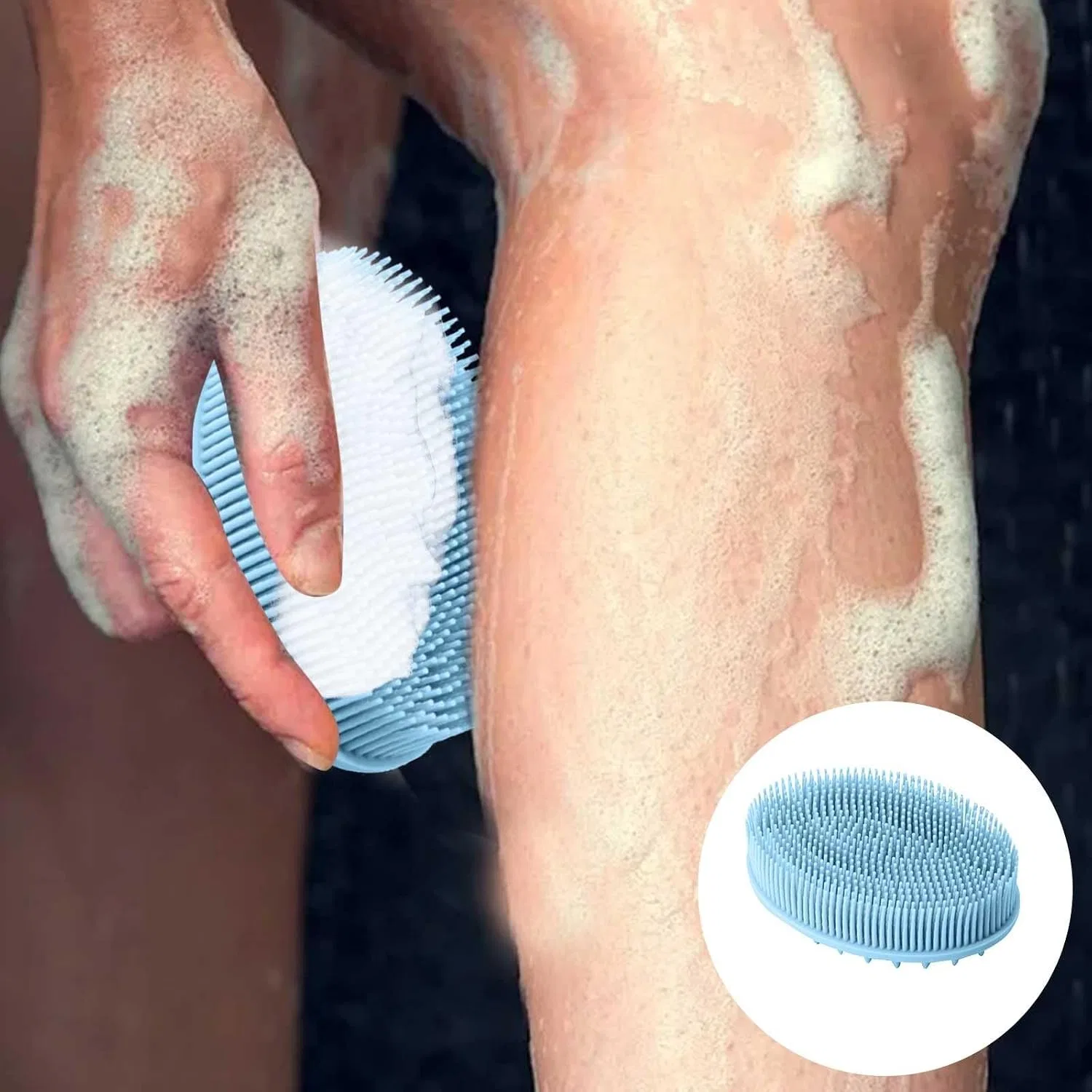 Массажная щетка для тела, Silicone Bath Brush, Generisch, набор 4 шт, 12 см, 1 Blue — фото 3