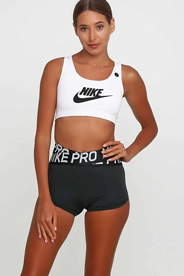 Женский спортивный бюстгальтер с принтом Swoosh Futura Bra Nike, White