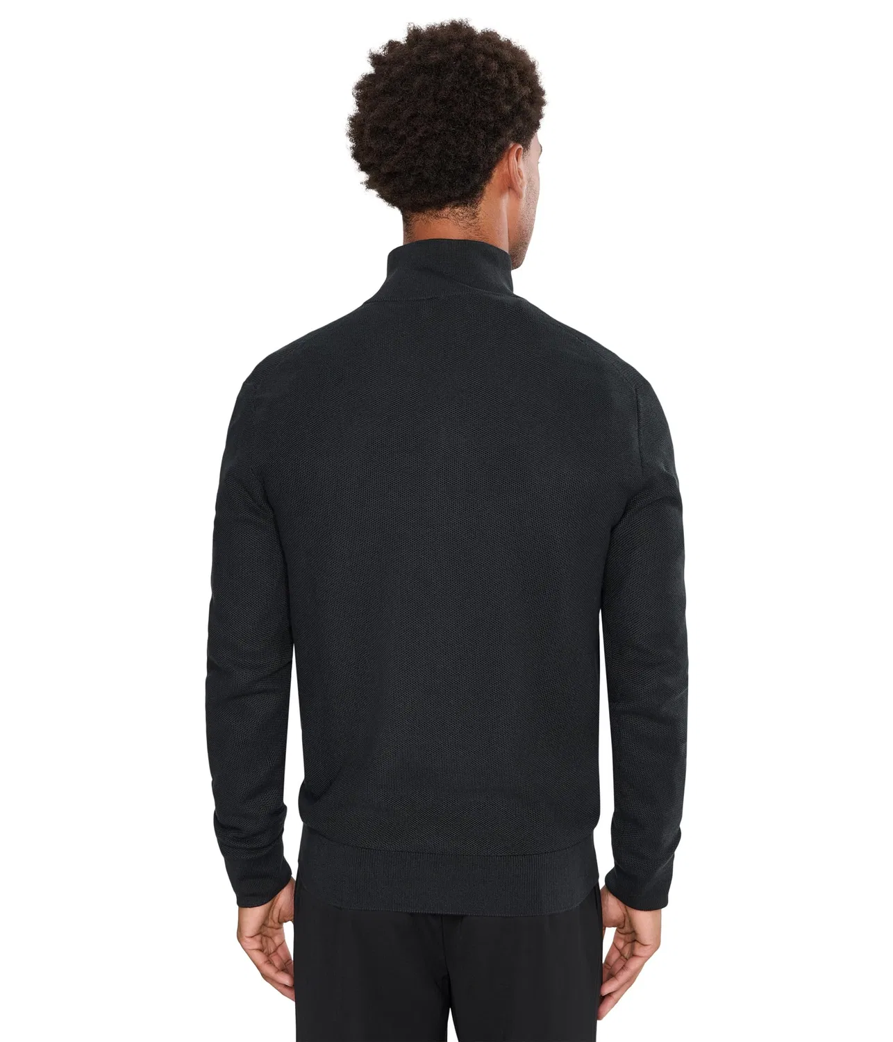 Хлопковый свитер сетчатой вязки с молнией на четверть длины Polo Ralph Lauren, Polo Black/Polo Pony — фото 4