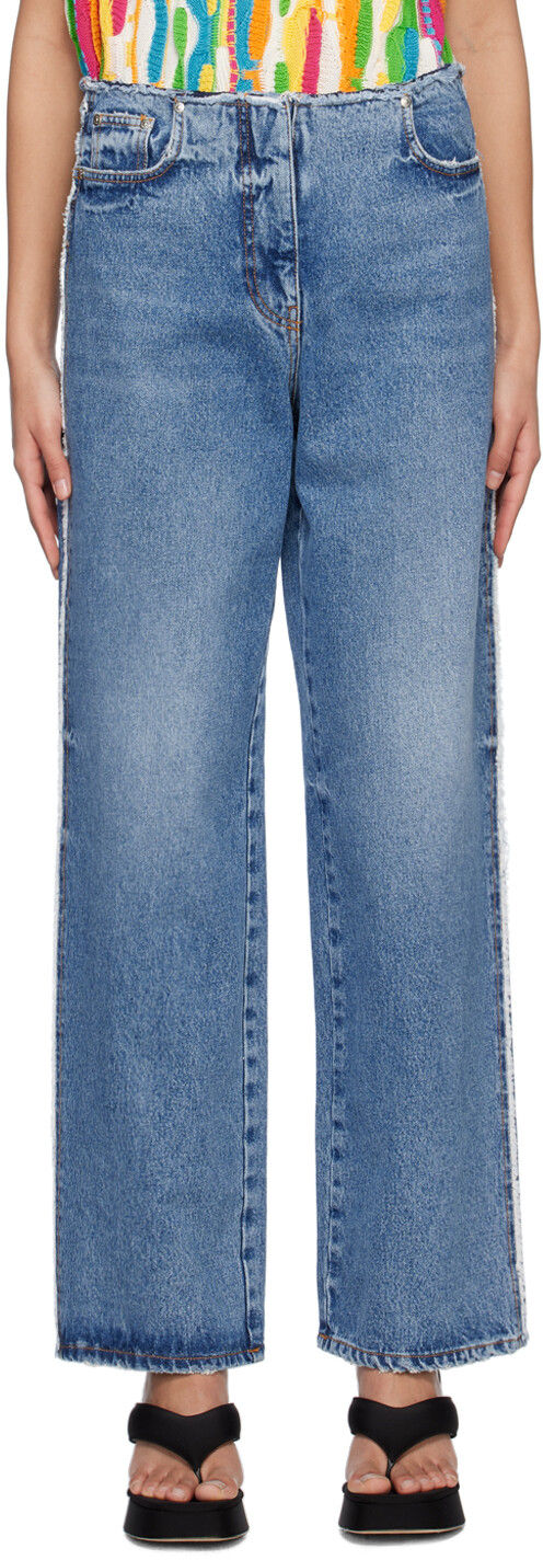 

Синие рваные джинсы MSGM, Синий, Синие рваные джинсы MSGM