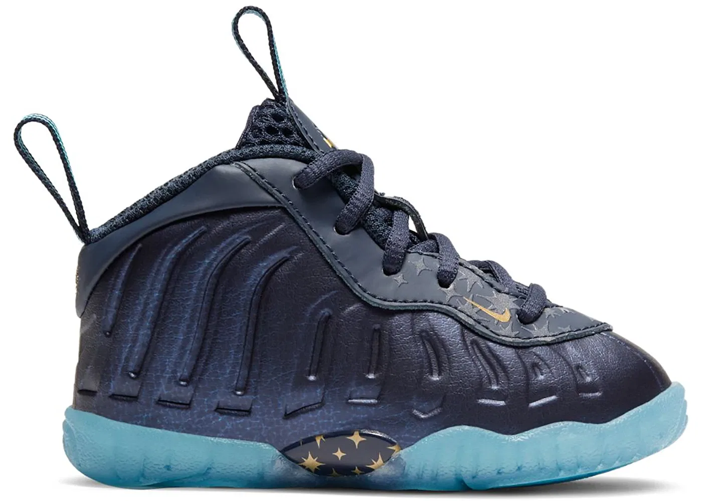 Детские кроссовки Lifestyle Nike Air Foamposite One, Obsidian/Baltic Blue-Metallic Gold