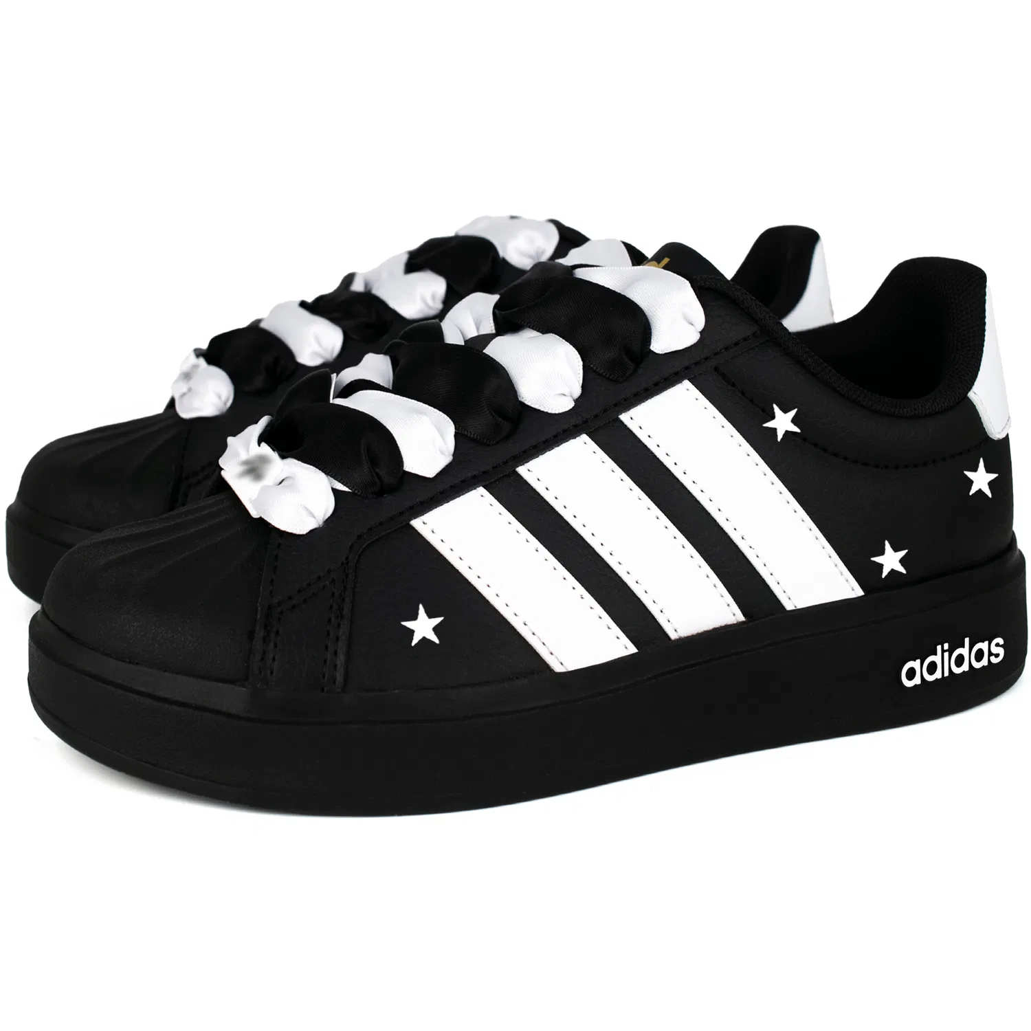 Детские кеды для скейтбординга с закрытым носком Black White Asteroid Adidas, Black White Asteroid — фото 4