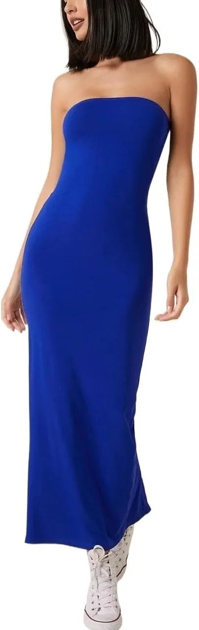 Женское облегающее платье миди без рукавов, Royal Blue