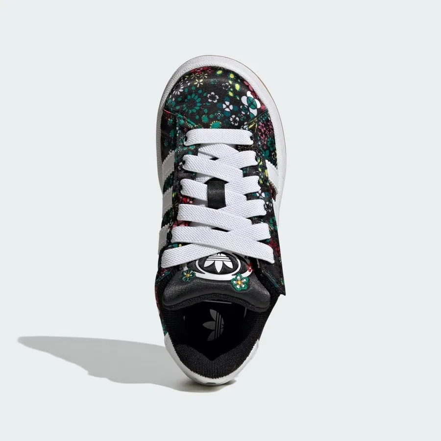 Кроссовки с эластичной шнуровкой Liberty London Campus 00S adidas, Черно-белый — фото 4