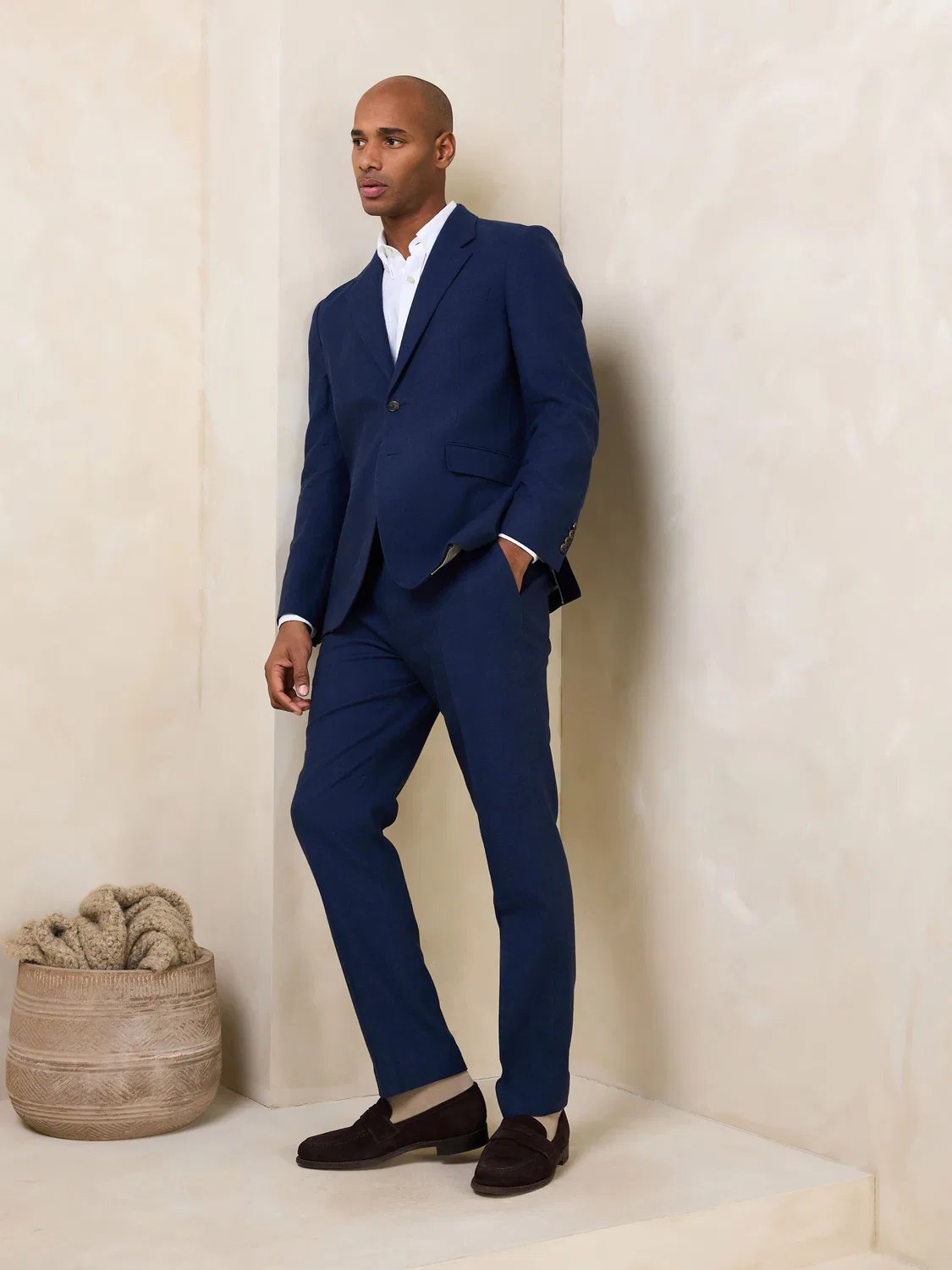 Пиджак костюмный с лацканами Navy Tailored Fit Next, темно-синий — фото 2