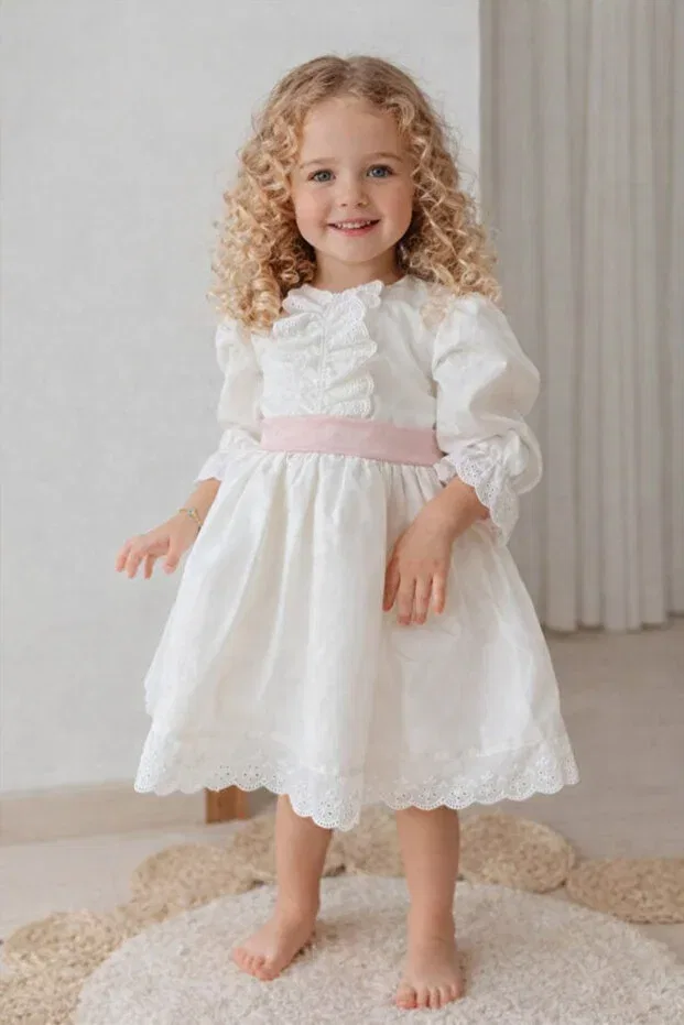 Детское платье для девочек хлопковое Bilge Trend, Pink-White