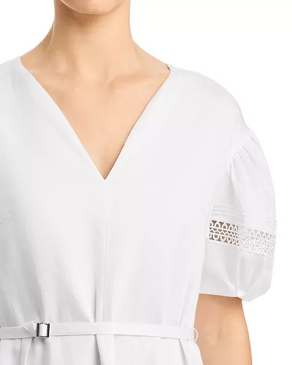 Женское платье-рубашка с кружевом Doralia Boss, Bright White — фото 3