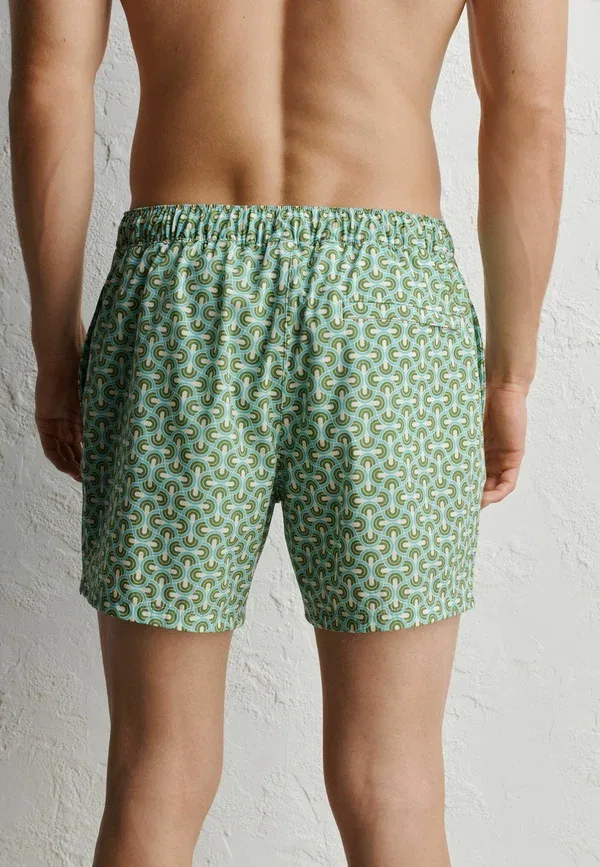Плавки с принтом Regular fit signature geo print swim shorts Next, green, зеленый — фото 3