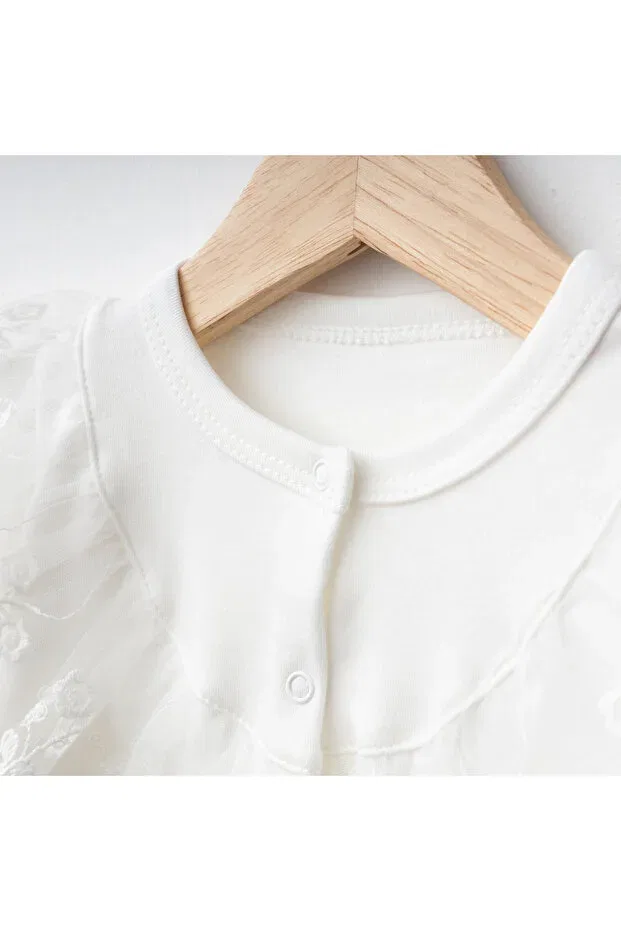 Детский комбинезон для девочек хлопковый Miniday Baby, Ecru — фото 4